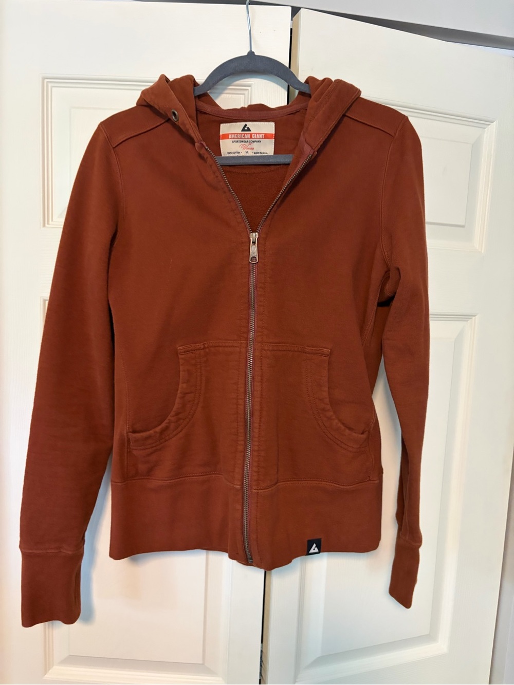 American Giant Burnt Orange Full-Zip Hoodie